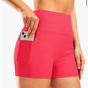 Pudolla Swim Shorts Bathing Suit Bottoms in Watermelon Pink, Size Women’…